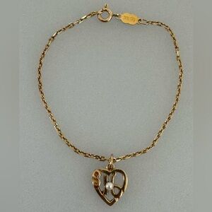 14k real solid gold sweet sixteen Real pearl bracelet